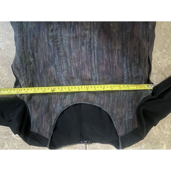 Theory P Petite Silk Blouse Printed Side Button - Picture 8 of 8